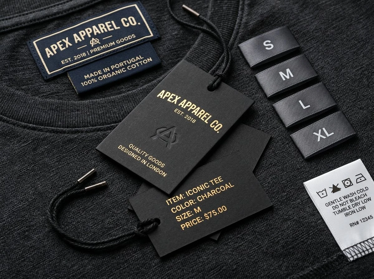Custom Damask Woven Labels & Hangtags